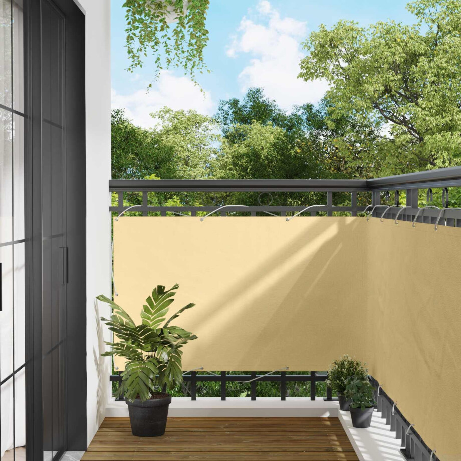 vidaXL Balkon Scherm Zand 100 x 1000 cm Oxford Stof afbeelding 1