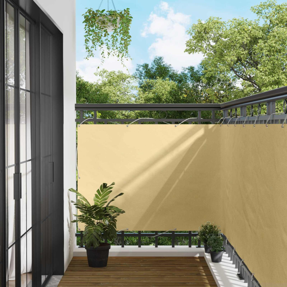 vidaXL Balkon Scherm Zand 110 x 200 cm Oxford Stof afbeelding 1