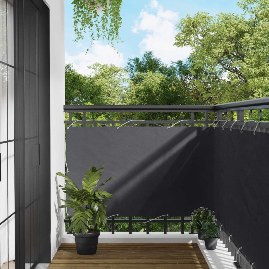 vidaXL Balkon Scherm Antraciet 100 x 200 cm Oxford Stof afbeelding 1