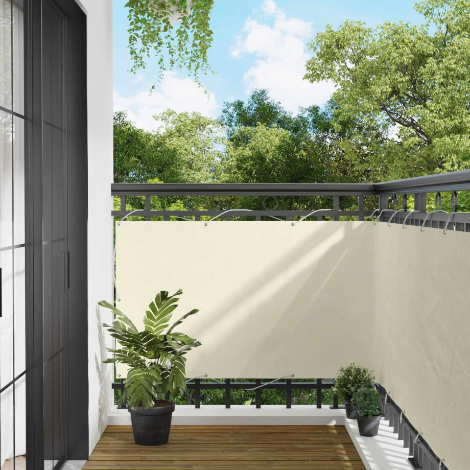 vidaXL Balkon Scherm Crème 100 x 800 cm Oxford Stof afbeelding 1