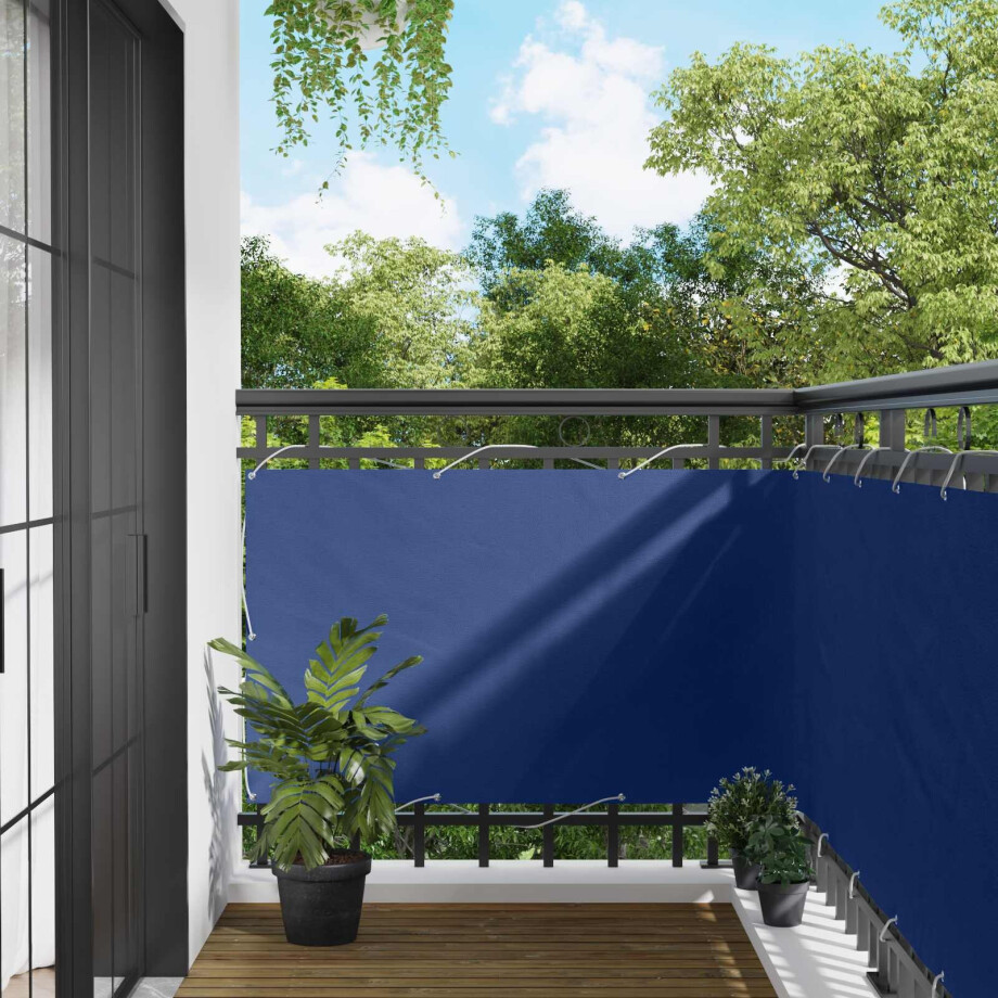 vidaXL Balkon Scherm Blauw 100 x 600 cm Oxford Stof afbeelding 1