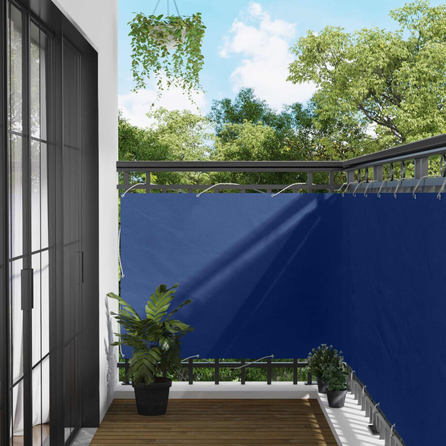 vidaXL Balkon Scherm Blauw 110 x 700 cm Oxford Stof afbeelding 1