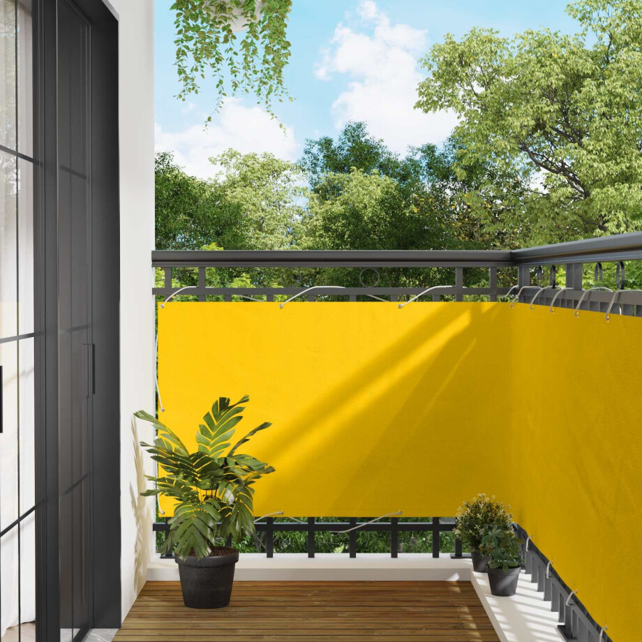 vidaXL Balkon Scherm Geel 100 x 700 cm Oxford Stof afbeelding 1