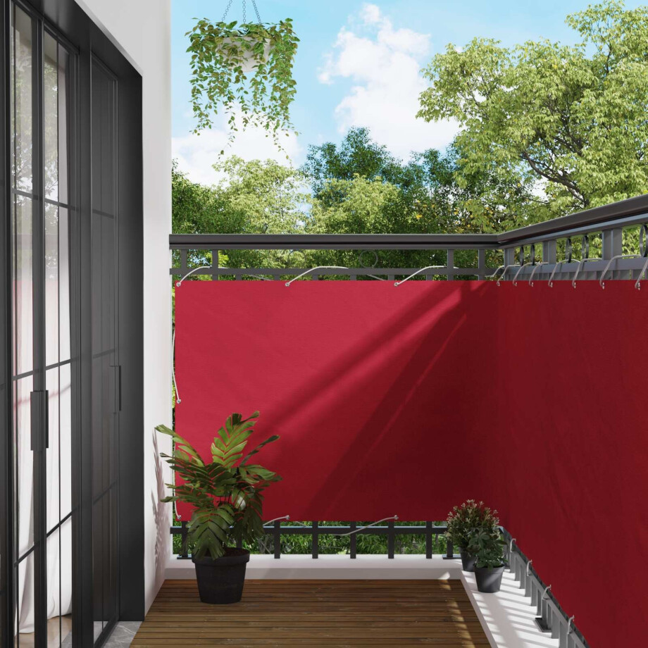 vidaXL Balkon Scherm Rood 110 x 400 cm Oxford Stof afbeelding 1