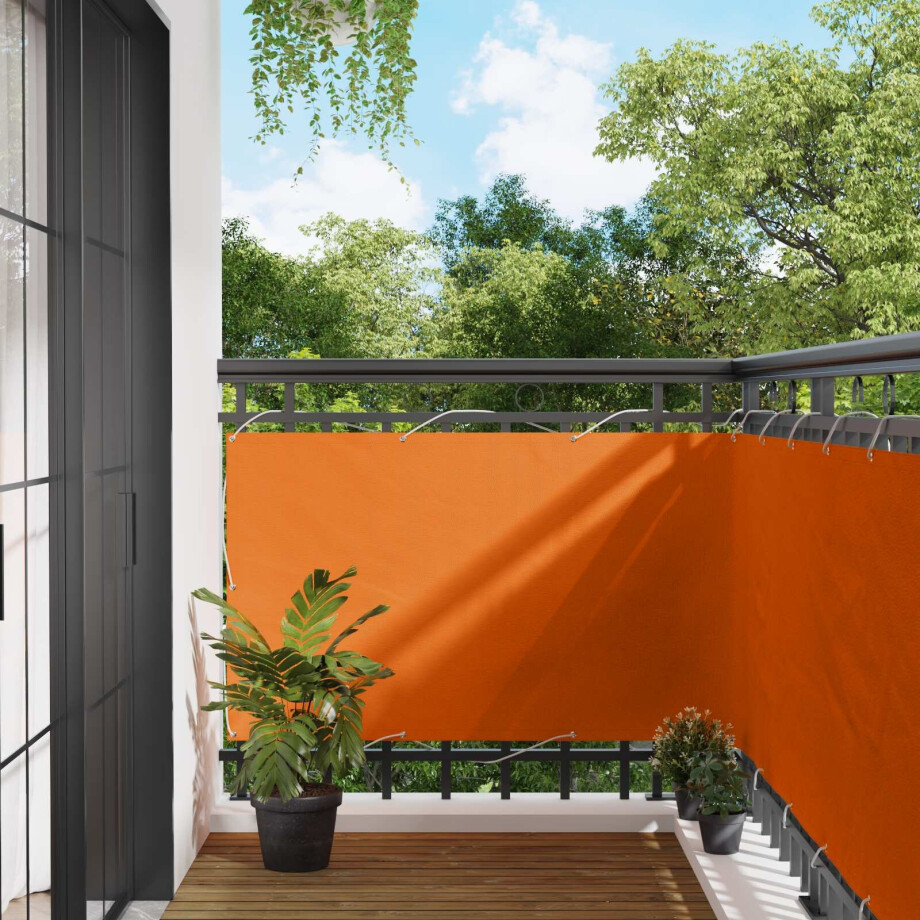 vidaXL Balkon Scherm Oranje 100 x 400 cm Oxford Stof afbeelding 1