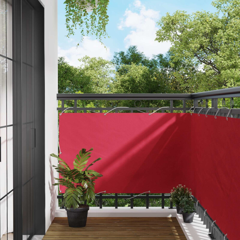 vidaXL Balkon Scherm Bordeauxrood 90 x 200 cm Oxford Stof afbeelding 1