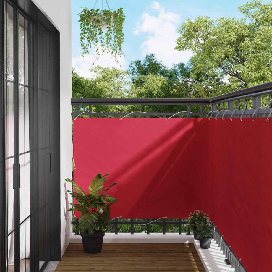 vidaXL Balkon Scherm Bordeauxrood 110 x 600 cm Oxford Stof afbeelding 1