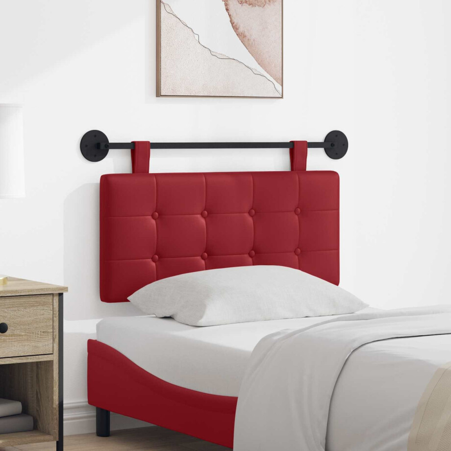 vidaXL Hangend hoofdbord Wijnrood Nep Leer afbeelding 1