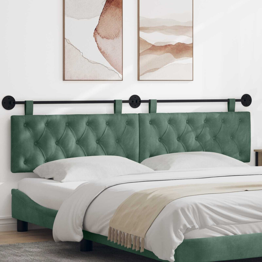 vidaXL Hangend hoofdbord Zeegroen Fluweel vidaXL Hangend hoofdbord Zeegroen Fluweel afbeelding 1