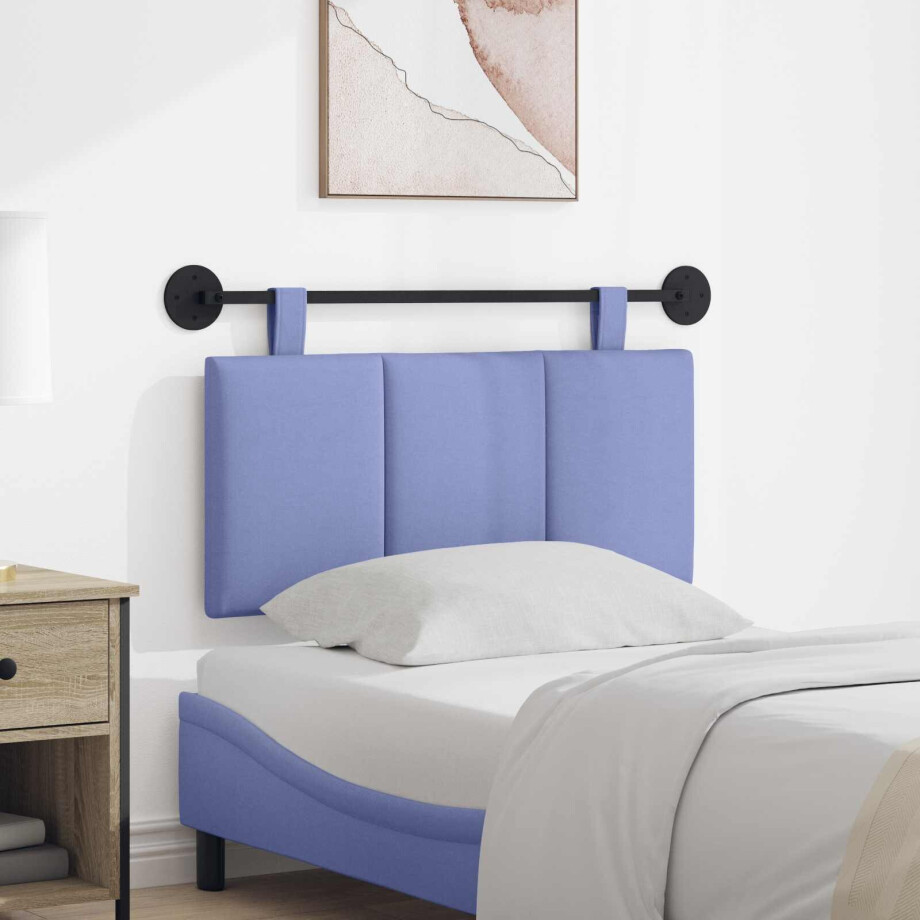 vidaXL Hangend hoofdbord Jeans Blauw Stof vidaXL Hangend hoofdbord Jeans Blauw Stof afbeelding 1