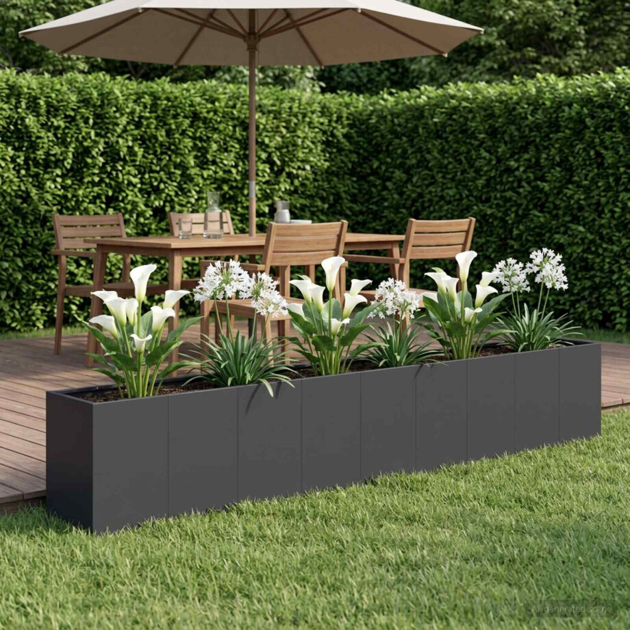 vidaXL Plantenbak Zwart 360 x 40 x 60 cm Koudgewalst staal vidaXL Plantenbak Zwart 360 x 40 x 60 cm Koudgewalst staal afbeelding 1