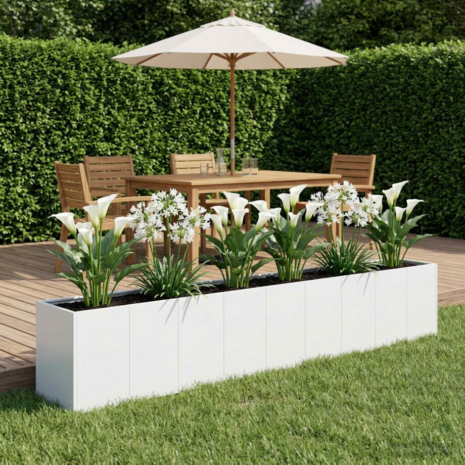 vidaXL Plantenbak Wit 360 x 40 x 60 cm Koudgewalst staal afbeelding 1
