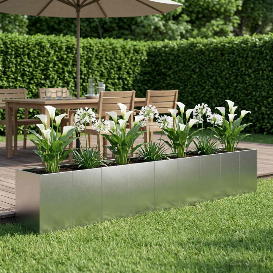 vidaXL Plantenbak zilver 360 x 40 x 60 cm Roestvrij staal vidaXL Plantenbak zilver 360 x 40 x 60 cm Roestvrij staal afbeelding 1