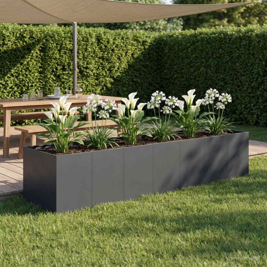 vidaXL Plantenbak Antraciet 280 x 80 x 60 cm Koudgewalst staal afbeelding 1