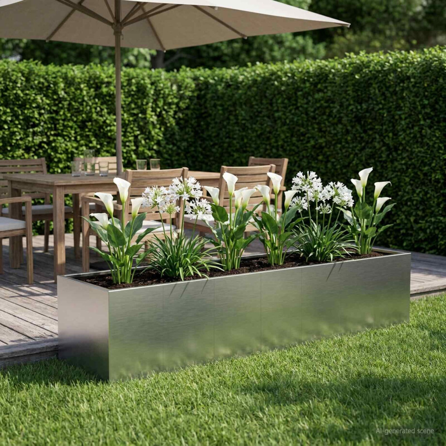 vidaXL Plantenbak zilver 280 x 80 x 60 cm Roestvrij staal vidaXL Plantenbak zilver 280 x 80 x 60 cm Roestvrij staal afbeelding 1