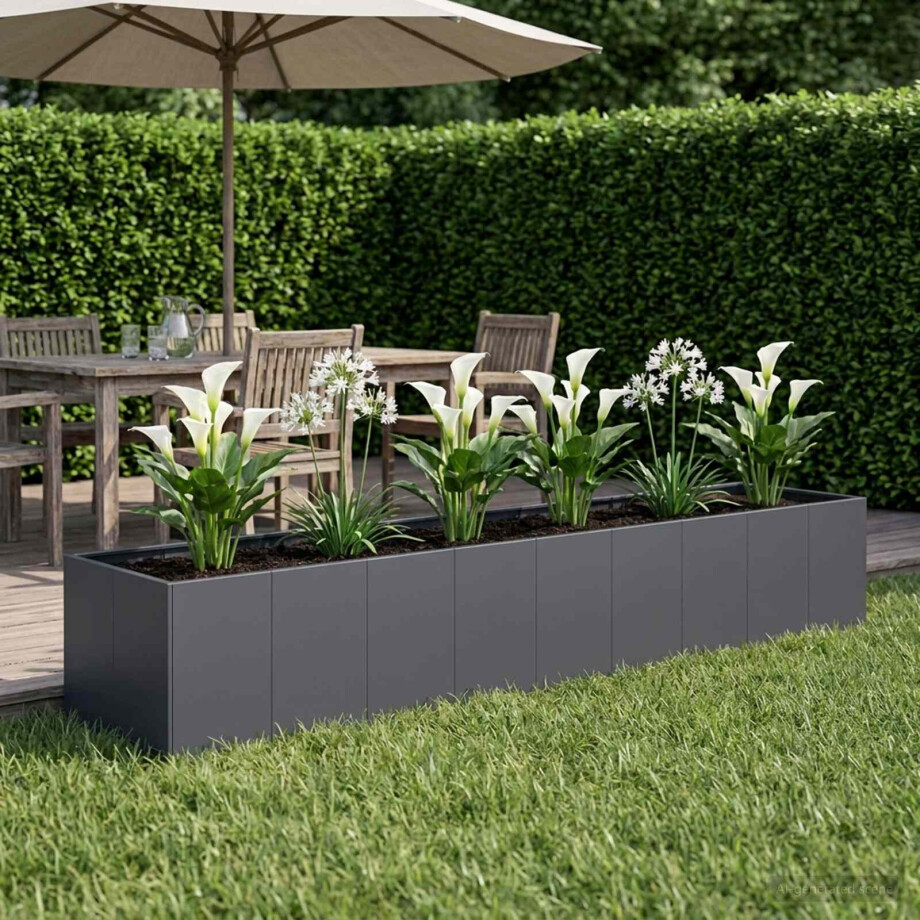 vidaXL Plantenbak Antraciet 360 x 80 x 60 cm Koudgewalst staal afbeelding 1