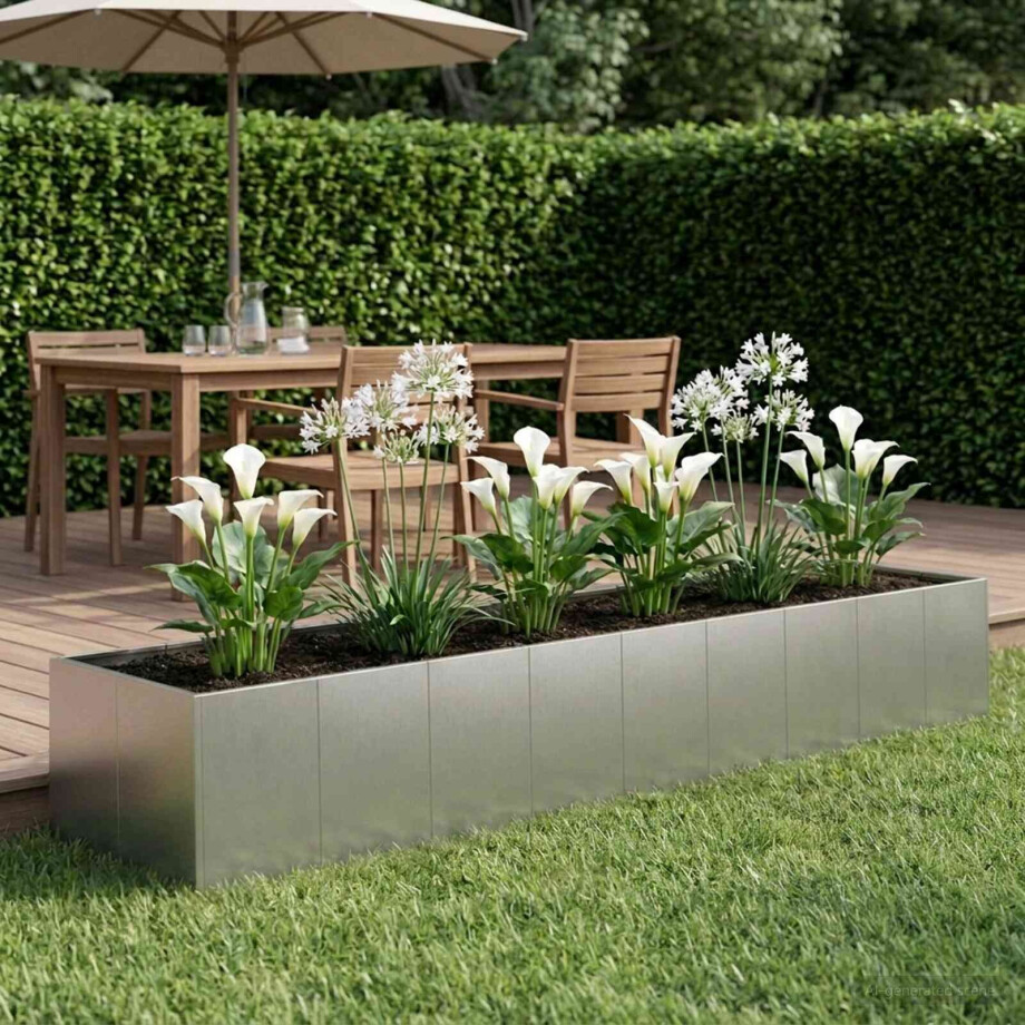 vidaXL Plantenbak zilver 360 x 80 x 60 cm Roestvrij staal vidaXL Plantenbak zilver 360 x 80 x 60 cm Roestvrij staal afbeelding 1