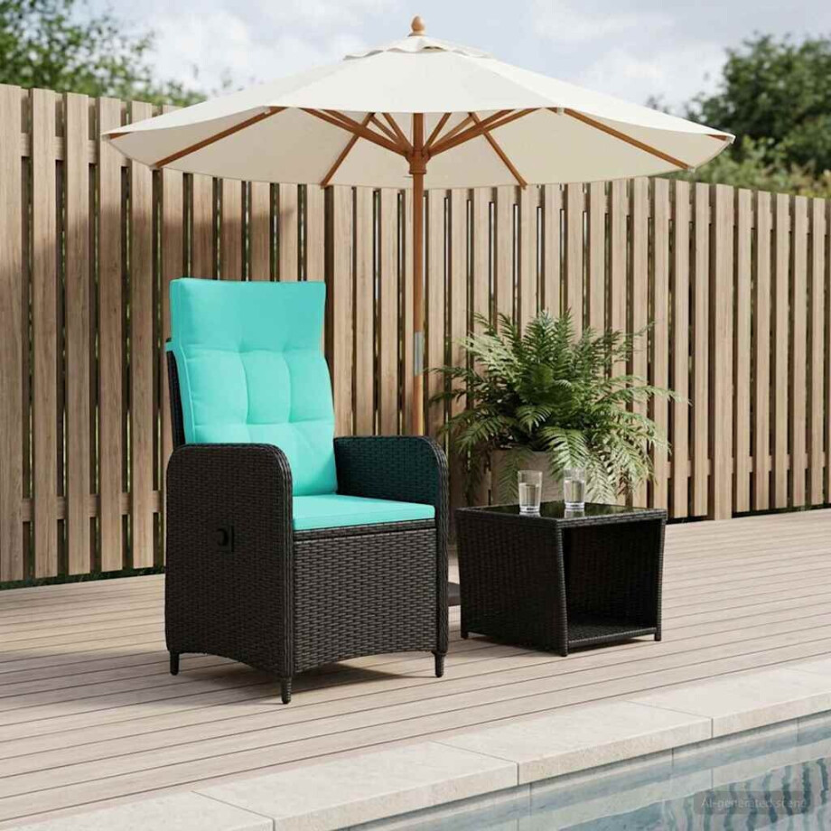 vidaXL Tuin loungeset 2 st PE Rattan en Poeder-Coated Staal afbeelding 1