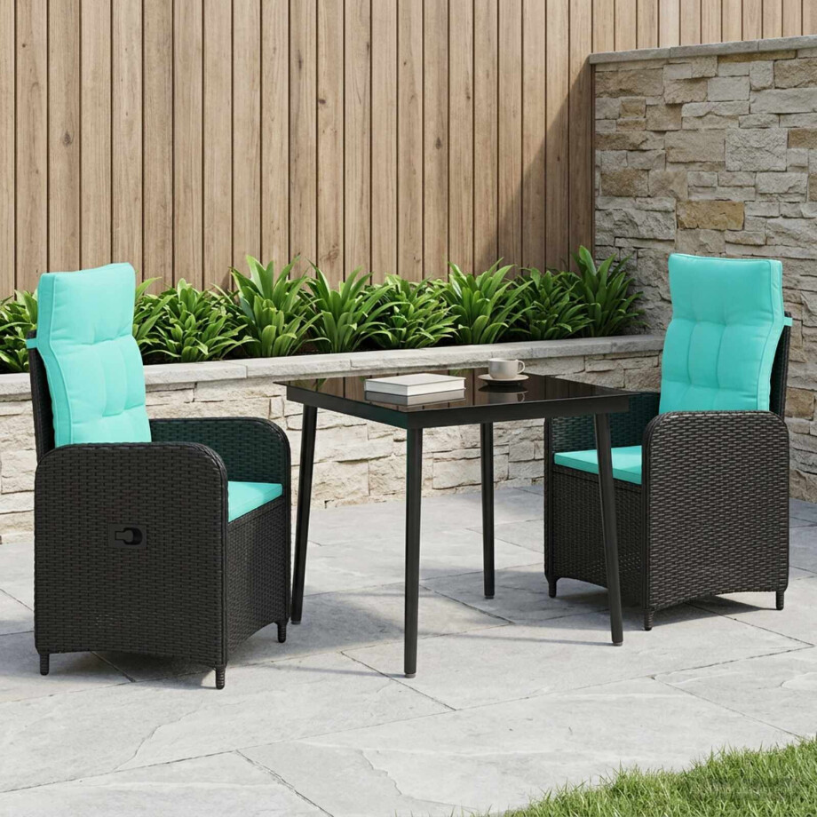 vidaXL Bank tafel set 3 pcs PE Rattan en Poeder-Coated Staal vidaXL Bank tafel set 3 pcs PE Rattan en Poeder-Coated Staal afbeelding 1