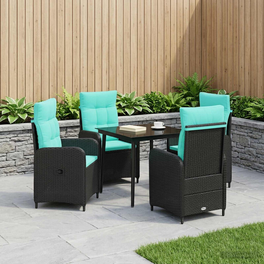 vidaXL Bank tafel set 5 pcs PE Rattan en Poeder-Coated Staal vidaXL Bank tafel set 5 pcs PE Rattan en Poeder-Coated Staal afbeelding 1