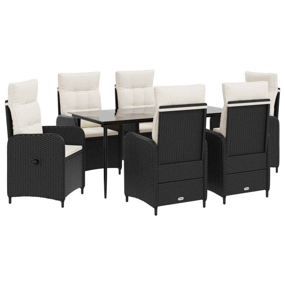 vidaXL Bank tafel set 7 pcs PE Rattan en Poeder-Coated Staal vidaXL Bank tafel set 7 pcs PE Rattan en Poeder-Coated Staal afbeelding 1