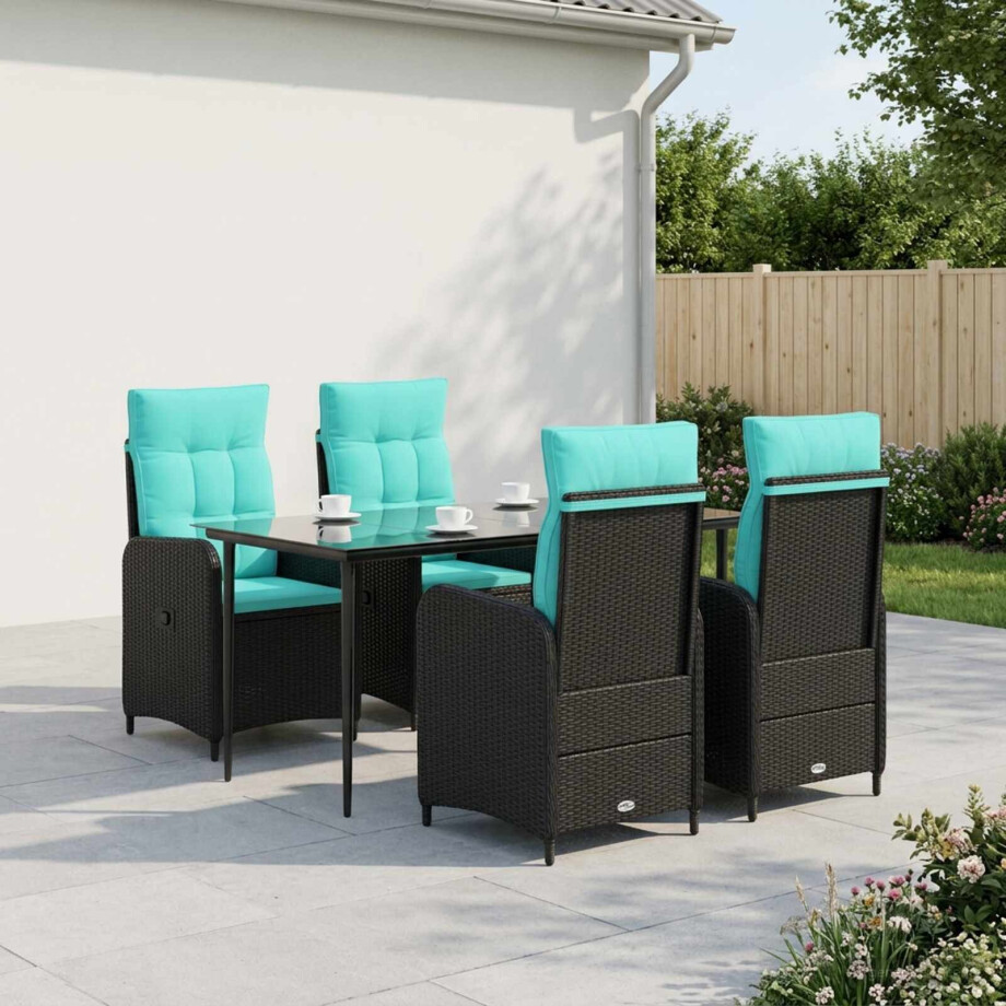 vidaXL Bank tafel set 5 pcs PE Rattan en Poeder-Coated Staal vidaXL Bank tafel set 5 pcs PE Rattan en Poeder-Coated Staal afbeelding 1