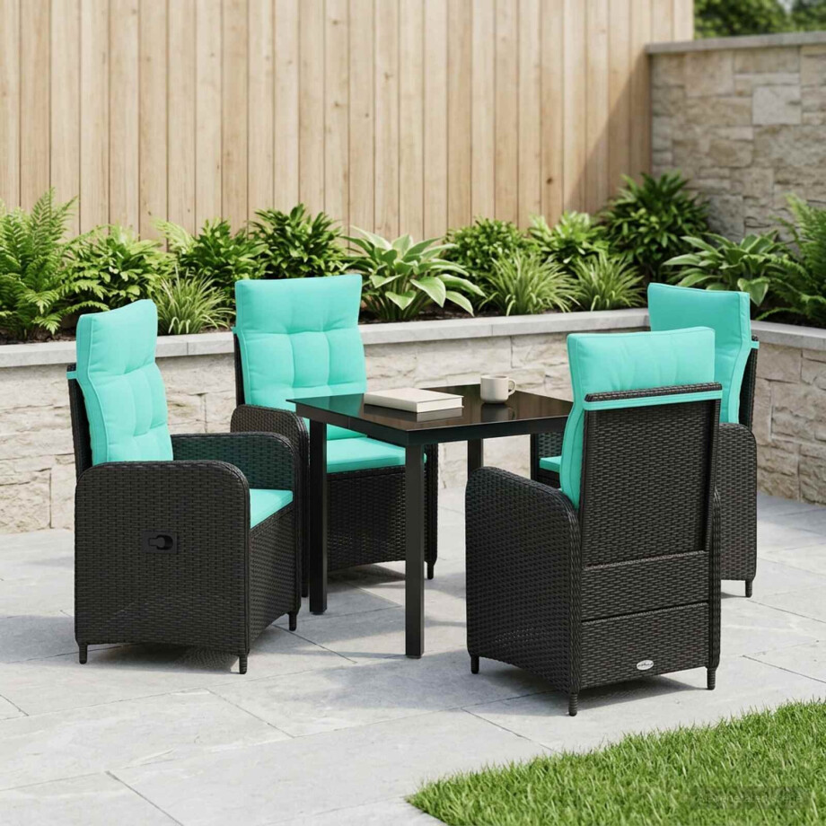 vidaXL Bank tafel set 5 pcs PE Rattan en Poeder-Coated Staal vidaXL Bank tafel set 5 pcs PE Rattan en Poeder-Coated Staal afbeelding 1