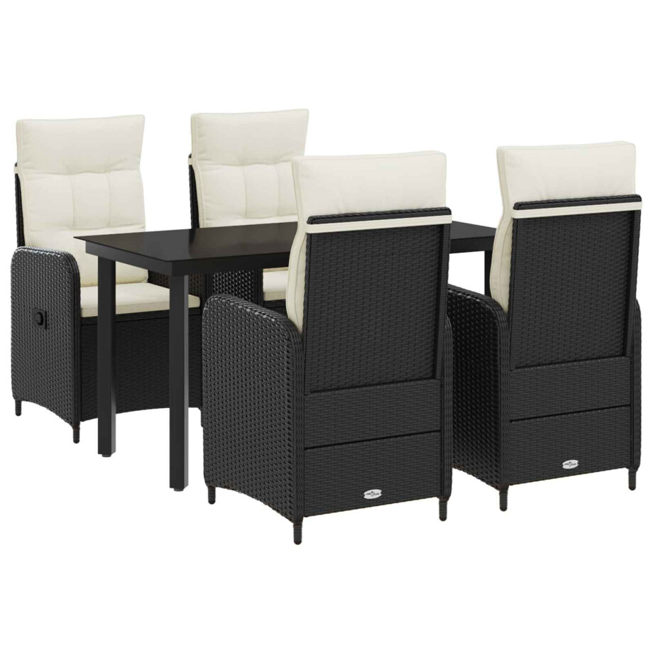 vidaXL Bank tafel set met kussen met kussen 5 pcs Zwart en Cream Wit vidaXL Bank tafel set met kussen met kussen 5 pcs Zwart en Cream Wit afbeelding 1