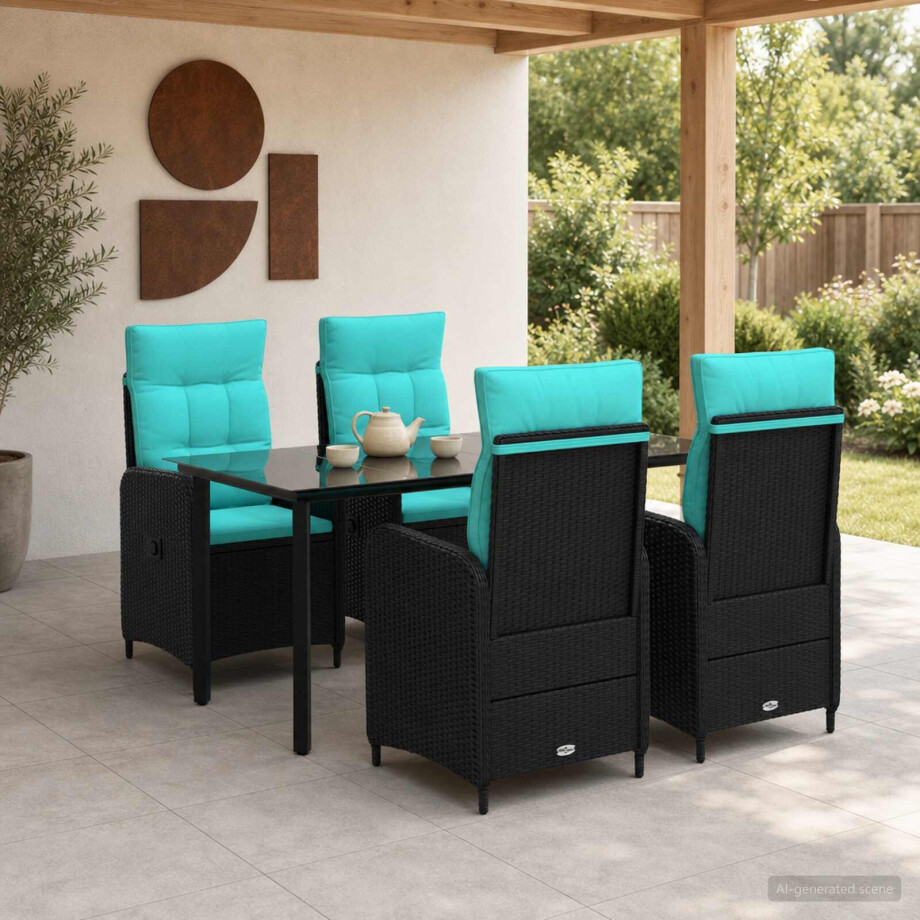 vidaXL Bank tafel set 5 pcs PE Rattan en Poeder-Coated Staal vidaXL Bank tafel set 5 pcs PE Rattan en Poeder-Coated Staal afbeelding 1