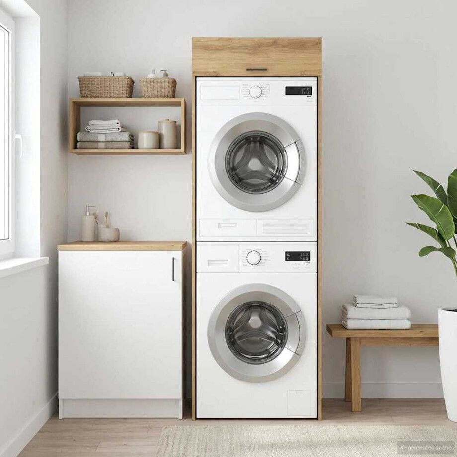 vidaXL Wasmachinekast Artisan Eiken 67,5 x 68 x 200 cm Bewerkt hout vidaXL Wasmachinekast Artisan Eiken 67,5 x 68 x 200 cm Bewerkt hout afbeelding 1