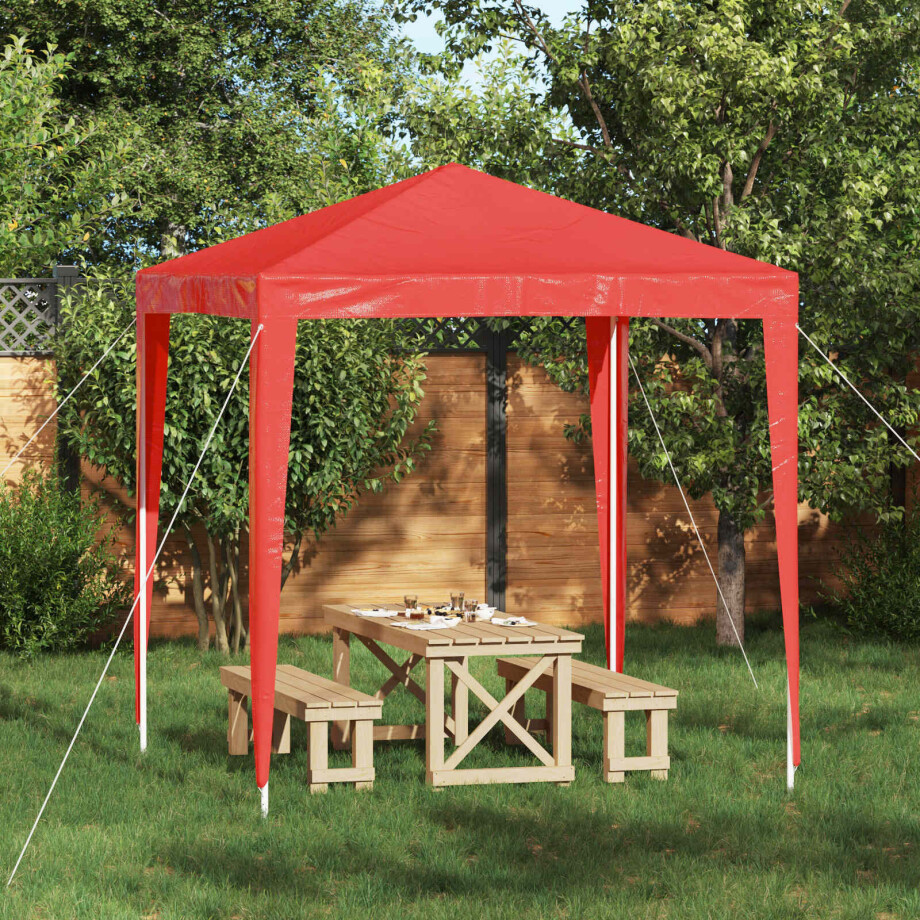 vidaXL Partytent 200 x 200 x 240 cm Rood PE en staal afbeelding 1