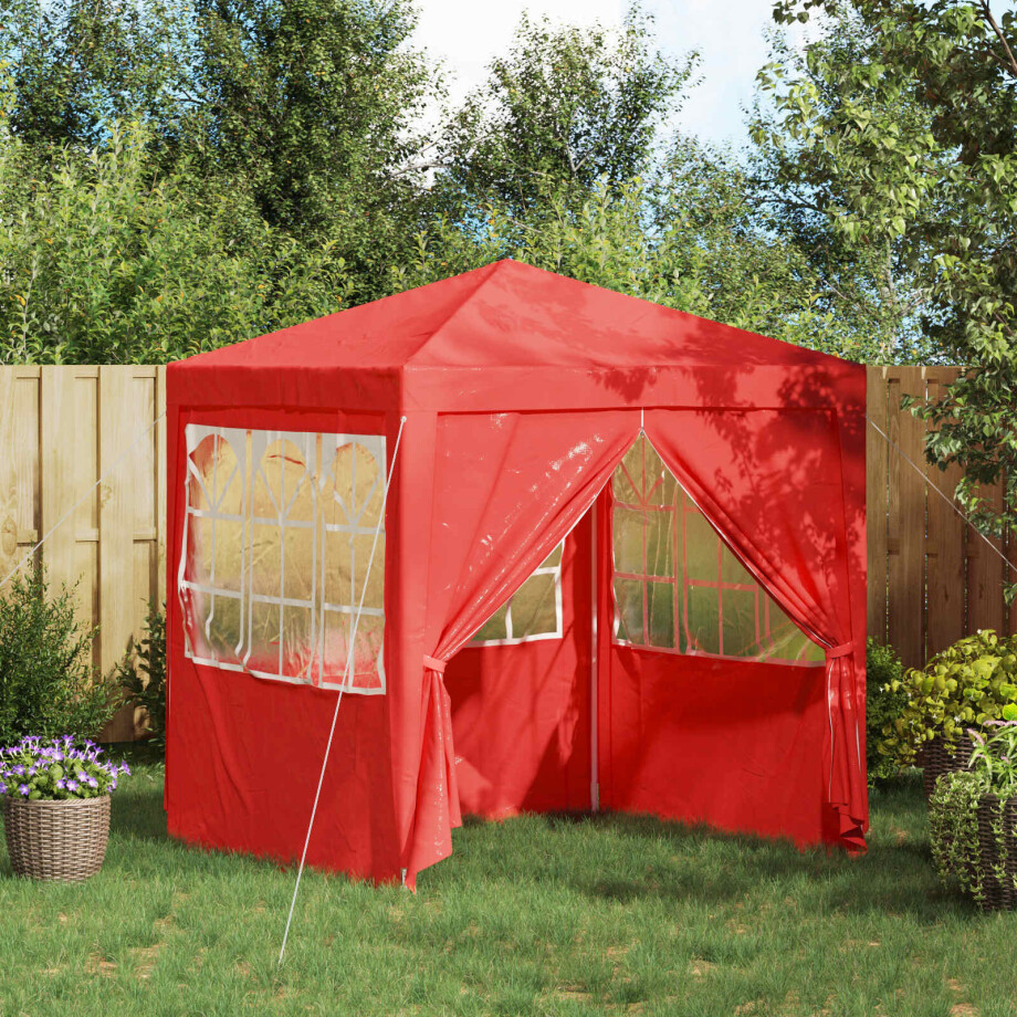 vidaXL Partytent Rood 200 x 200 x 240 cm PE en staal vidaXL Partytent Rood 200 x 200 x 240 cm PE en staal afbeelding 1