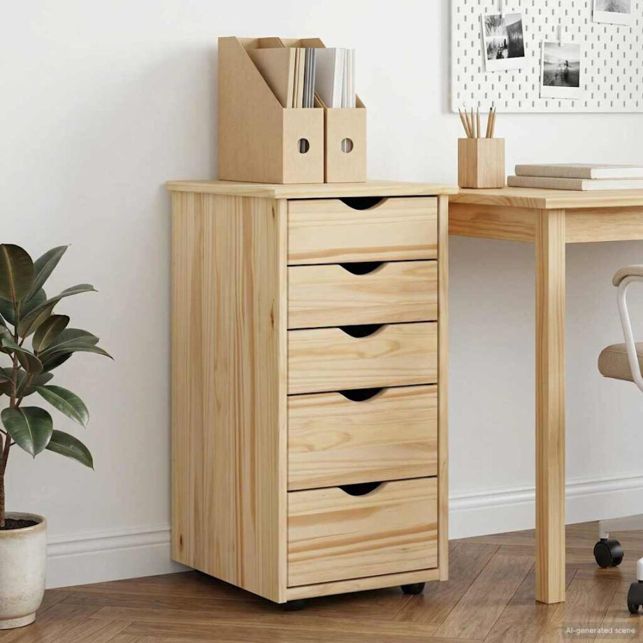 vidaXL Kast Bruin 34 x 39 x 61,5 cm Massief Vurenhout vidaXL Kast Bruin 34 x 39 x 61,5 cm Massief Vurenhout afbeelding 1