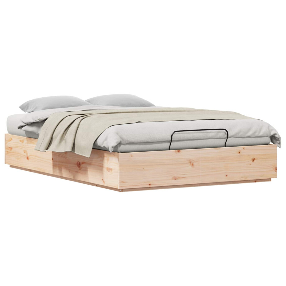 vidaXL Ottoman Bedframe Naturel 140 x 200 cm Massief grenenhout vidaXL Ottoman Bedframe Naturel 140 x 200 cm Massief grenenhout afbeelding 1