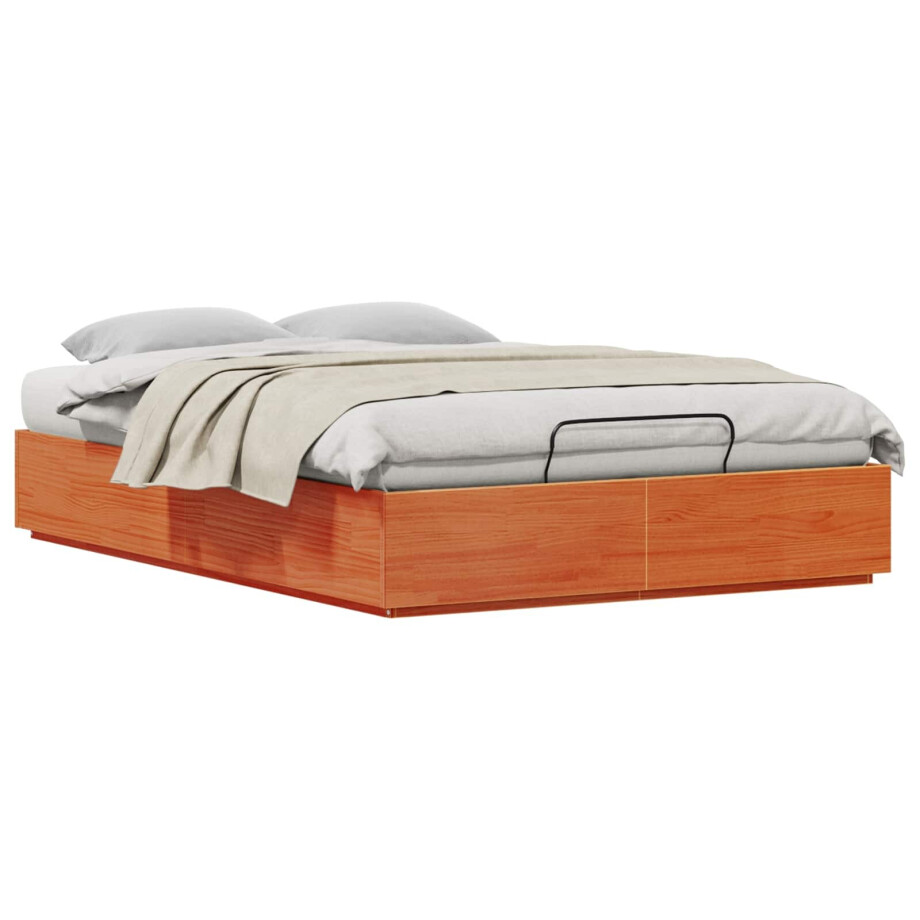 vidaXL Ottoman Bedframe Wasbruin 140 x 200 cm Massief grenenhout afbeelding 1