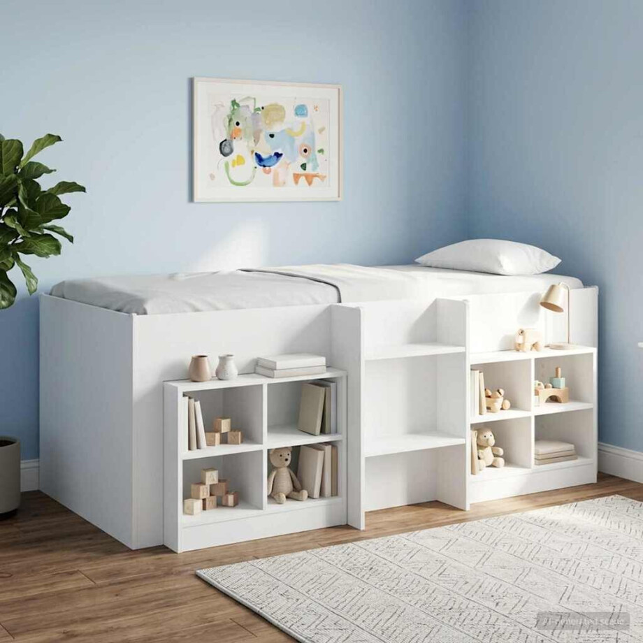 vidaXL Kinder Hoogslaper 2 pcs Wit 90 x 190 cm Bewerkt hout vidaXL Kinder Hoogslaper 2 pcs Wit 90 x 190 cm Bewerkt hout afbeelding 1