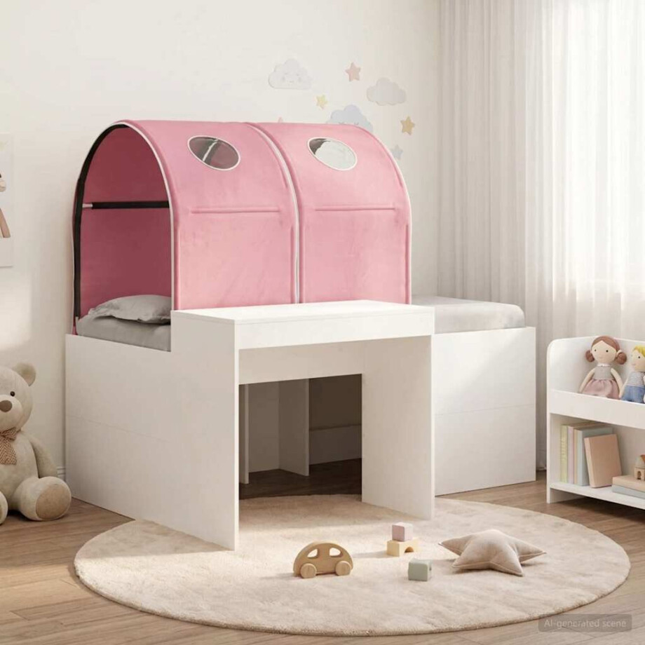 vidaXL Bed met Tunnel 4 pcs Artisian Eik en Roze Bewerkt hout afbeelding 1