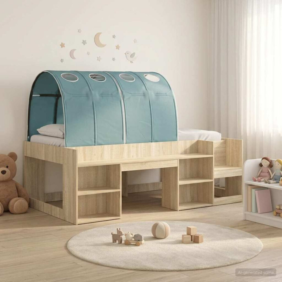 vidaXL Hoge Bedframe voor Kinderen met Opslag 3 st Bewerkt hout vidaXL Hoge Bedframe voor Kinderen met Opslag 3 st Bewerkt hout afbeelding 1
