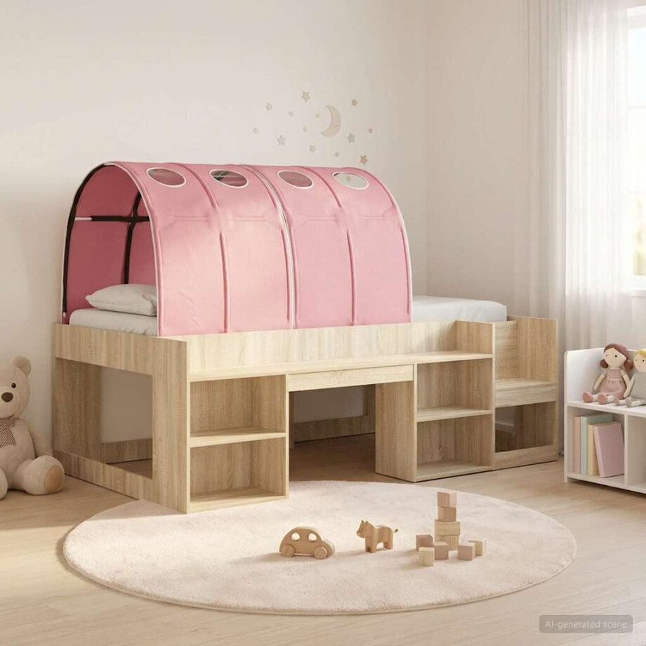 vidaXL Hoge Bedframe voor Kinderen met Opslag 3 st Bewerkt hout vidaXL Hoge Bedframe voor Kinderen met Opslag 3 st Bewerkt hout afbeelding 1