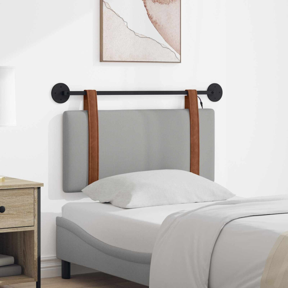 vidaXL Hangend hoofdbord Met LED-verlichting Wolkengrijs Antiek PU afbeelding 1
