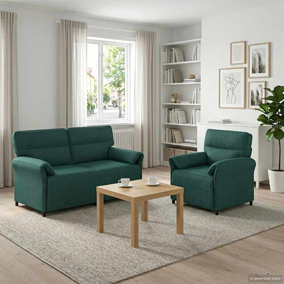 vidaXL Bankstel 2 st Donkergroen Stof vidaXL Bankstel 2 st Donkergroen Stof afbeelding 1