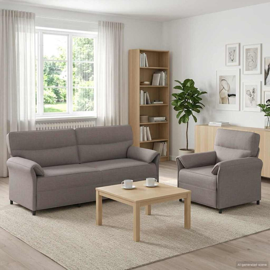 vidaXL Bankstel 2 st Taupe Stof vidaXL Bankstel 2 st Taupe Stof afbeelding 1