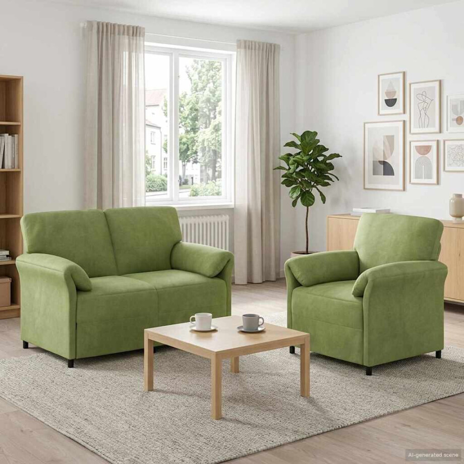 vidaXL Bankstel 2 st Lichtgroen Fluweel vidaXL Bankstel 2 st Lichtgroen Fluweel afbeelding 1