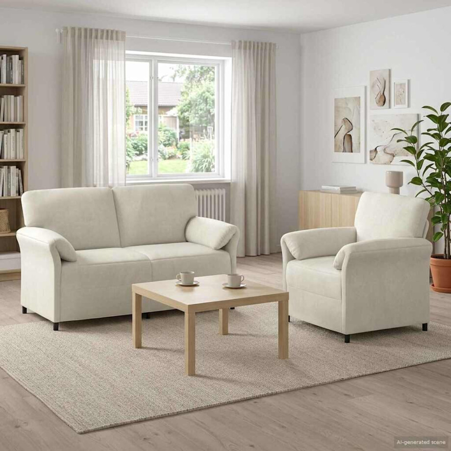 vidaXL Bankstel 2 st Crèmekleurig Fluweel vidaXL Bankstel 2 st Crèmekleurig Fluweel afbeelding 1