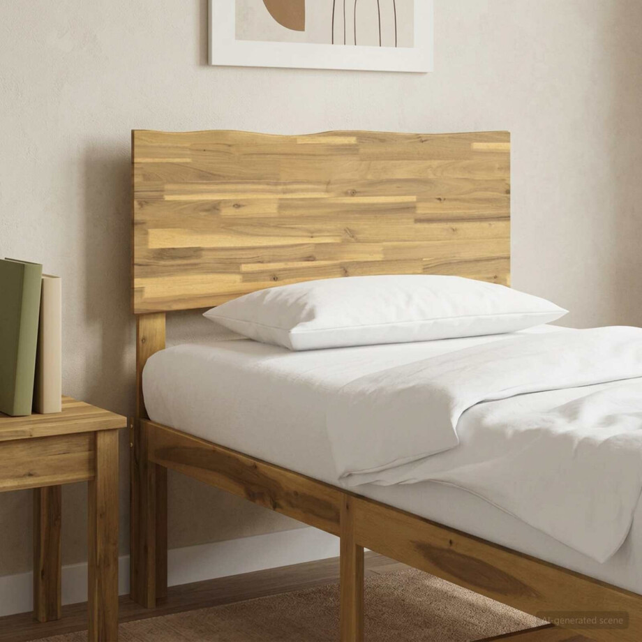 vidaXL Live Edge Hoofdbord ROSTOCK Wit 90 cm Massief Acaciahout vidaXL Live Edge Hoofdbord ROSTOCK Wit 90 cm Massief Acaciahout afbeelding 1