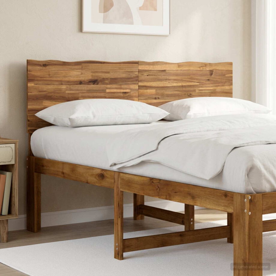 vidaXL Live Edge Hoofdbord ROSTOCK Naturel 140 cm Massief Acaciahout afbeelding 1