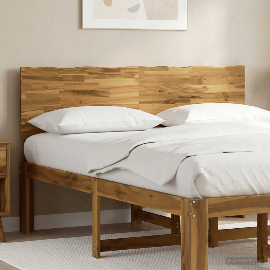 vidaXL Live Edge Hoofdbord ROSTOCK Wit 135 cm Massief Acaciahout vidaXL Live Edge Hoofdbord ROSTOCK Wit 135 cm Massief Acaciahout afbeelding 1