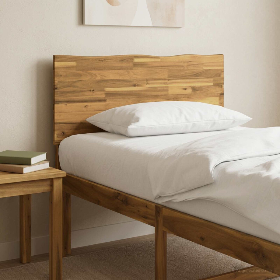 vidaXL Live Edge Hoofdbord ROSTOCK Wit 80 cm Massief Acaciahout afbeelding 1