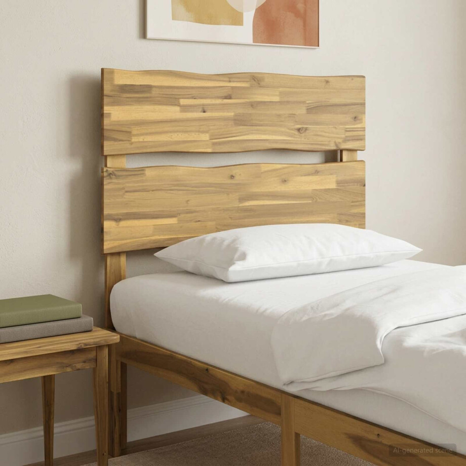 vidaXL Live Edge Hoofdbord ROSTOCK Wit 90 cm Massief Acaciahout vidaXL Live Edge Hoofdbord ROSTOCK Wit 90 cm Massief Acaciahout afbeelding 1