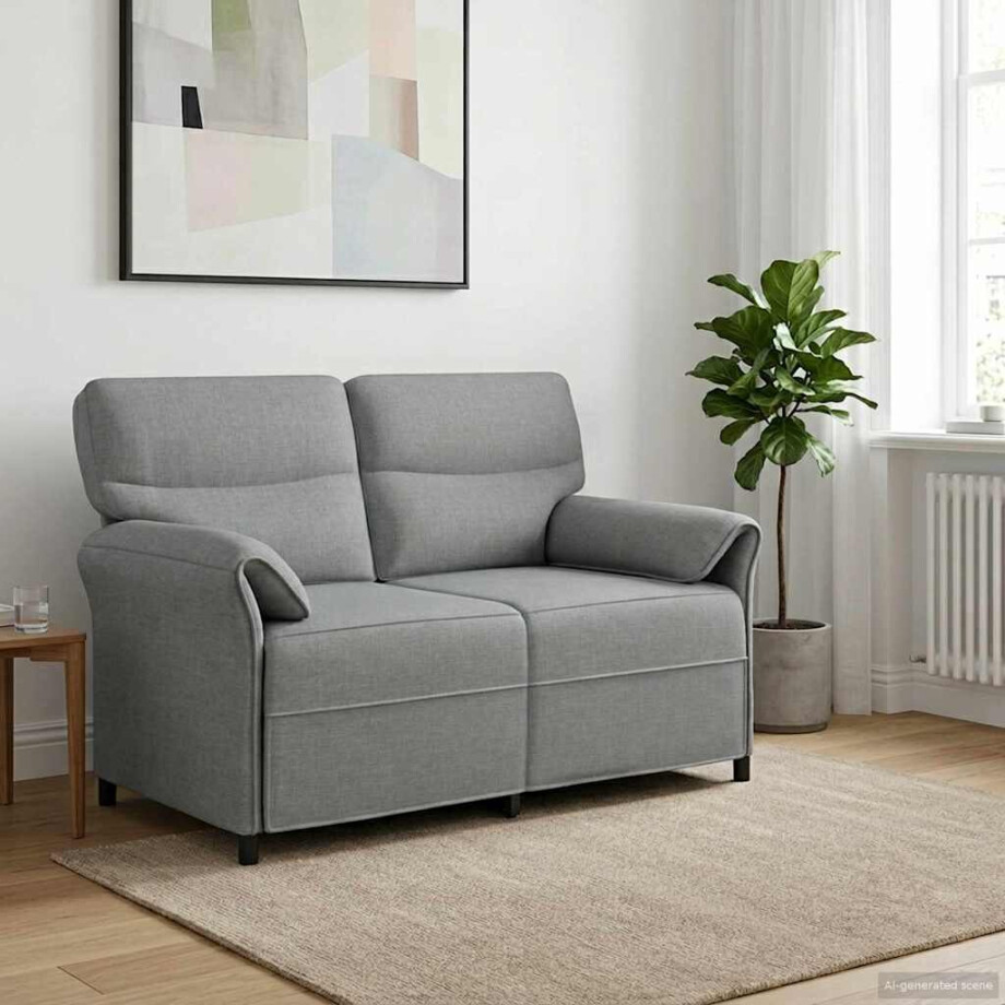 vidaXL Bank 100% polyester metalen frame MDF, Multiplex afbeelding 1